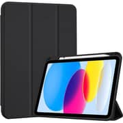 FITIT Protective iPad 10th Gen 10.9 Case, Slim Stand Smart Cover With Pencil Holder And Trifold Stand -Black