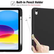 FITIT Protective iPad 10th Gen 10.9 Case, Slim Stand Smart Cover With Pencil Holder And Trifold Stand -Black