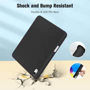 FITIT Protective iPad 10th Gen 10.9 Case, Slim Stand Smart Cover With Pencil Holder And Trifold Stand -Black