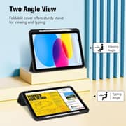 FITIT Protective iPad 10th Gen 10.9 Case, Slim Stand Smart Cover With Pencil Holder And Trifold Stand -Black