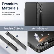 FITIT Protective Case for Galaxy S8 Plus/ S9 Plus, Slim Stand Smart Cover With Pencil Holder And Trifold Stand -Black