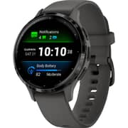 Garmin 010-02785-00 Venu 3s Smartwatch Slate Stainless Steel Bezel With Pebble Gray Case And Silicone Band
