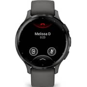 Garmin 010-02785-00 Venu 3s Smartwatch Slate Stainless Steel Bezel With Pebble Gray Case And Silicone Band