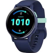 Garmin 010-02862-12 Vivoactive 5 Smartwatch Metallic Navy Aluminum Bezel With Navy Case And Silicone Band