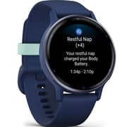 Garmin 010-02862-12 Vivoactive 5 Smartwatch Metallic Navy Aluminum Bezel With Navy Case And Silicone Band