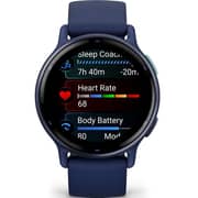 Garmin 010-02862-12 Vivoactive 5 Smartwatch Metallic Navy Aluminum Bezel With Navy Case And Silicone Band