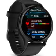 Garmin 010-02784-01 Venu 3 Smartwatch Slate Stainless Steel Bezel With Black Case And Silicone Band