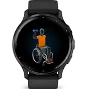 Garmin 010-02784-01 Venu 3 Smartwatch Slate Stainless Steel Bezel With Black Case And Silicone Band