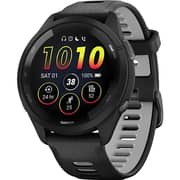 Garmin 010-02810-10 Forerunner 265 Smartwatch Black Bezel And Case With Black/Powder Gray Silicone Band