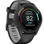 Garmin 010-02810-10 Forerunner 265 Smartwatch Black Bezel And Case With Black/Powder Gray Silicone Band