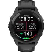 Garmin 010-02810-10 Forerunner 265 Smartwatch Black Bezel And Case With Black/Powder Gray Silicone Band