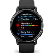 Garmin 010-02862-10 Vivoactive 5 Smartwatch Slate Aluminum Bezel With Black Case And Silicone Band