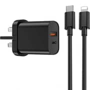 Wiwu Wall Charger With Cable Black - WI-U002UKCLBLK
