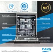 Beko Freestanding Dishwasher, 15 Place Settings, 11 Programs, A++ Energy Rating, Manhattan Grey - BDEN38533GC