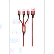 ASD 3 in 1 Data Transfer And Charging Cable Trilogy ASD-56C - Red