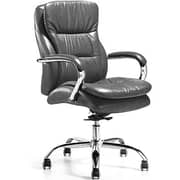 Zhixing Executive Low Back PU Chrome Base Black Chair