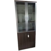 Zhixing Metal & Glass Black Book Shelf Cabinet 2000x800x400 mm