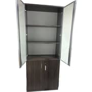 Zhixing Metal & Glass Black Book Shelf Cabinet 2000x800x400 mm
