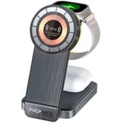 Promate 3-in-1 MagSafe Wireless Charging Station With Night Light Black