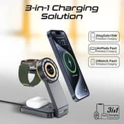 Promate 3-in-1 MagSafe Wireless Charging Station With Night Light Black
