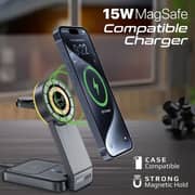 Promate 3-in-1 MagSafe Wireless Charging Station With Night Light Black