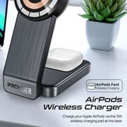 Promate 3-in-1 MagSafe Wireless Charging Station With Night Light Black