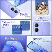 Vivo Y17s 128GB Glitter Purple 4G Smartphone