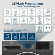 Beko 9kg Front Load Washing Machine, 1400 RPM, 15 Programs, SteamTherapy, White - WTV9314XW
