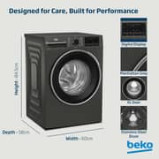 Beko 9kg Front Load Washing Machine, 1400 RPM, 15 Programs, SteamTherapy, White - WTV9314XW