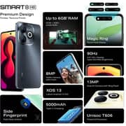 Infinix Smart 8 128GB Timber Black 4G Smartphone
