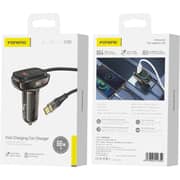 Foneng 3 Port Car Charger With USB-C Cable 1m Black