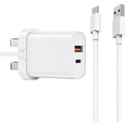 Wiwu Fast Charger With Cable White - WI-U002UKACW