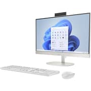 HP All-in-One (2022) Desktop - AMD Ryzen 5-7520U / 23.8inch FHD / 512GB SSD / 8GB SSD / Shared AMD Radeon Graphics / Windows 11 Home / English & Arabic Keyboard / Shell White / Middle East Version - [24-CR0007NE]