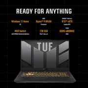 Asus TUF Gaming A15 (2024) Laptop - AMD Ryzen 9-8945H / 15.6inch QHD / 1TB SSD / 32GB RAM / 8GB NVIDIA GeForce RTX 4070 Graphics / Windows 11 Home / English & Arabic Keyboard / Mecha Gray / Middle East Version - [FA507UI-9321G]