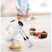 Moulinex Master Mix Hand Mixer, 5 Speeds, 425 Watt, White / Grey - HM400EEG