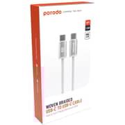 Porodo Woven Type-C to Type-C Cable 1.2m White