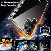 Fitit Clear Case for Galaxy S24 Ultra – Slim Transparent Shockproof Cover with Anti-Yellow Protection