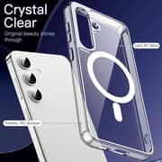 Fitit Clear MagSafe Case for Galaxy S24 – Slim Transparent Magnetic Case with Shockproof Protection