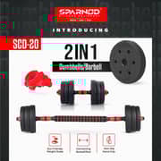 Sparnod Fitness 2-in-1 Dumbbells/Barbells Set 20kg SCD-20