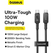 Baseus Aramid Type C To Type C Fast Charging Data Cable 1m Black
