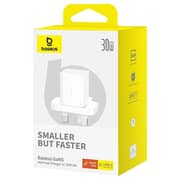 باسيوس GaN5 النوع-C محول شاحن سريع بمنفذ واحد أبيض