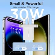 باسيوس GaN5 النوع-C محول شاحن سريع بمنفذ واحد أبيض