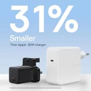 باسيوس GaN5 النوع-C محول شاحن سريع بمنفذ واحد أبيض