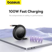 Baseus Free2Draw Mini Retractable Type C to Type C Fast Charging Data Cable 1m Blue