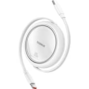 Baseus Free2Draw Mini Retractable Type C to Type C Fast Charging Data Cable 1m White