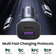 Ugreen USB Port And PD Port Car Charger Grey