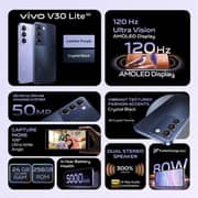 Vivo V30 Lite 256GB Crystal Black 5G Smartphone