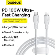 Baseus Pudding Series USB-C To USB-C Cable 1.2m Stellar White