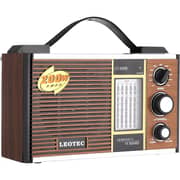 Leotec FM/AM/MW1/MW2 - LT. 2009 Classic Wood Shape Radio, Brown