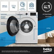 Beko 10kg Front Load Washing Machine, 1400 RPM, 15 Programs, SteamTherapy, AquaTech, AutoDose, White - WTE1014XW